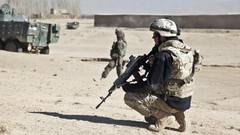 Sand War Guns dust fight ambush soldiers Poland military Islam 