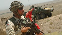 Sand War Guns dust fight ambush soldiers Poland military patrol 