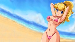 Sand water ocean nintendo Super Mario Beaches blondes princess 