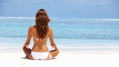 Sand woman ass sitting Beaches bikini