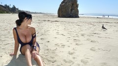 Sand woman Beaches denise milani cleavage boobs huge boobs
