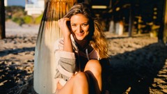 Sand woman blondes sunlight