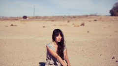 Sand woman outdoors models photo shoot black hair Michael 