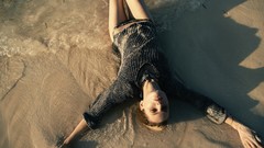 Sand woman wet Beaches lying down