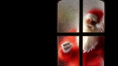 Santa claus blurred doors