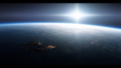 Satellite orbit space station outer space artwork International 