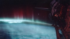 Satellite outer space aurora borealis