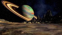 Saturn outer space digital art