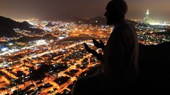 Saudi arabia city night Makkah