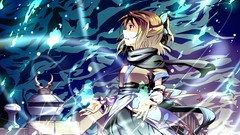 Scarfs anime girls brunettes touhou black eyes hair ornaments 