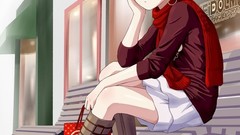 Scarfs skirts brunettes boots