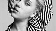 Scarlett Johansson Actress grayscale