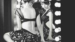 Scarlett Johansson mirrors monochrome