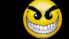 Scary devil smile teeth