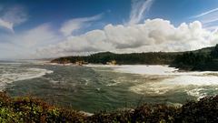 Scenery water bay clouds