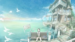 Scenic anime girls original