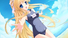 School anime girls kamio misuzu school swimsuits Air (anime)