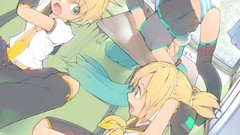 School hatsune miku vocaloid kagamine len kagamine rin meiko 