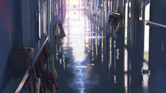 School Makoto Shinkai hallway