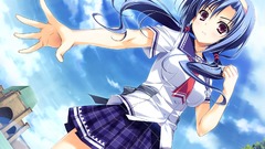 School uniforms blue hair