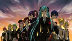 School uniforms hatsune miku vocaloid megurine luka kagamine 