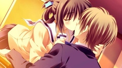 School uniforms kissing