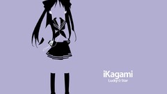 School uniforms lucky star hiiragi kagami Simple Background 