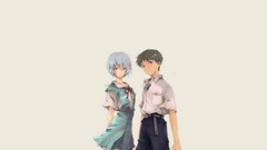 School uniforms neon genesis evangelion ayanami rei ikari shinji