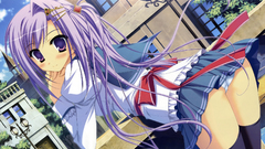 School uniforms purple hair