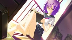 School uniforms purple hair