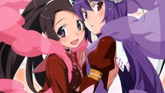 School uniforms seifuku black hair purple hair The World God 