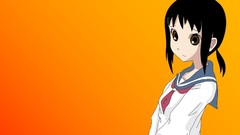 Schoolgirls anime girls brown eyes school uniforms short hair 