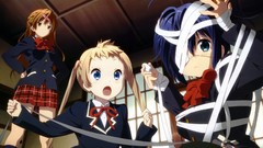 Schoolgirls blondes skirts anime girls blue eyes school 