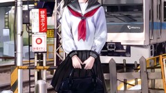 Schoolgirls kishida mel scenic sailor uniforms trains