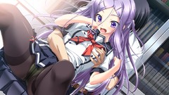Schoolgirls long hair school uniforms game cg Shiawase Kazokubu