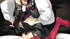 Schoolgirls stockings long hair school uniforms panties