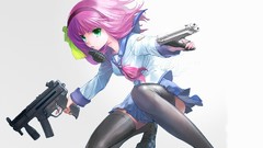 Schoolgirls weapons pink hair