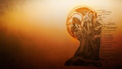 Science anatomy medicine orange bald infographics gradient