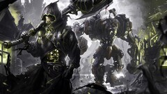 science fiction artwork fantasy art warrior steampunk mech