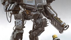 Science fiction artwork mech