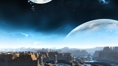 science fiction artwork planet Space