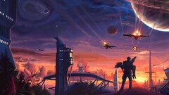 science fiction artwork spaceship fantasy art