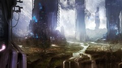 Science fiction cityscapes artwork futuristic