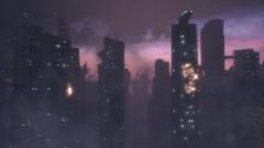 Science fiction cityscapes buildings