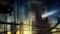 Science fiction cityscapes digital art futuristic skylines