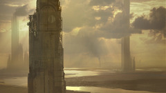 Science fiction cityscapes futuristic