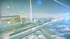 science fiction clouds sky 3d digital art abstract blue render