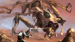 science fiction digital art futuristic artwork Machine battle