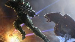 Science fiction fan art halo artwork digital art video games 