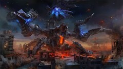 science fiction futuristic artwork digital art vehicle robot War